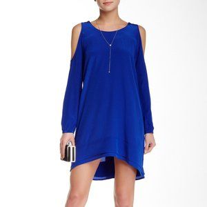 3.1 Phillip Lim Dress Cobalt Blue 100% Silk Cold Shoulders, sz.L NEW!